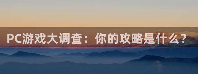 蓝冠环保节能科技有限公司：PC游戏大调查：你的攻略是什么？